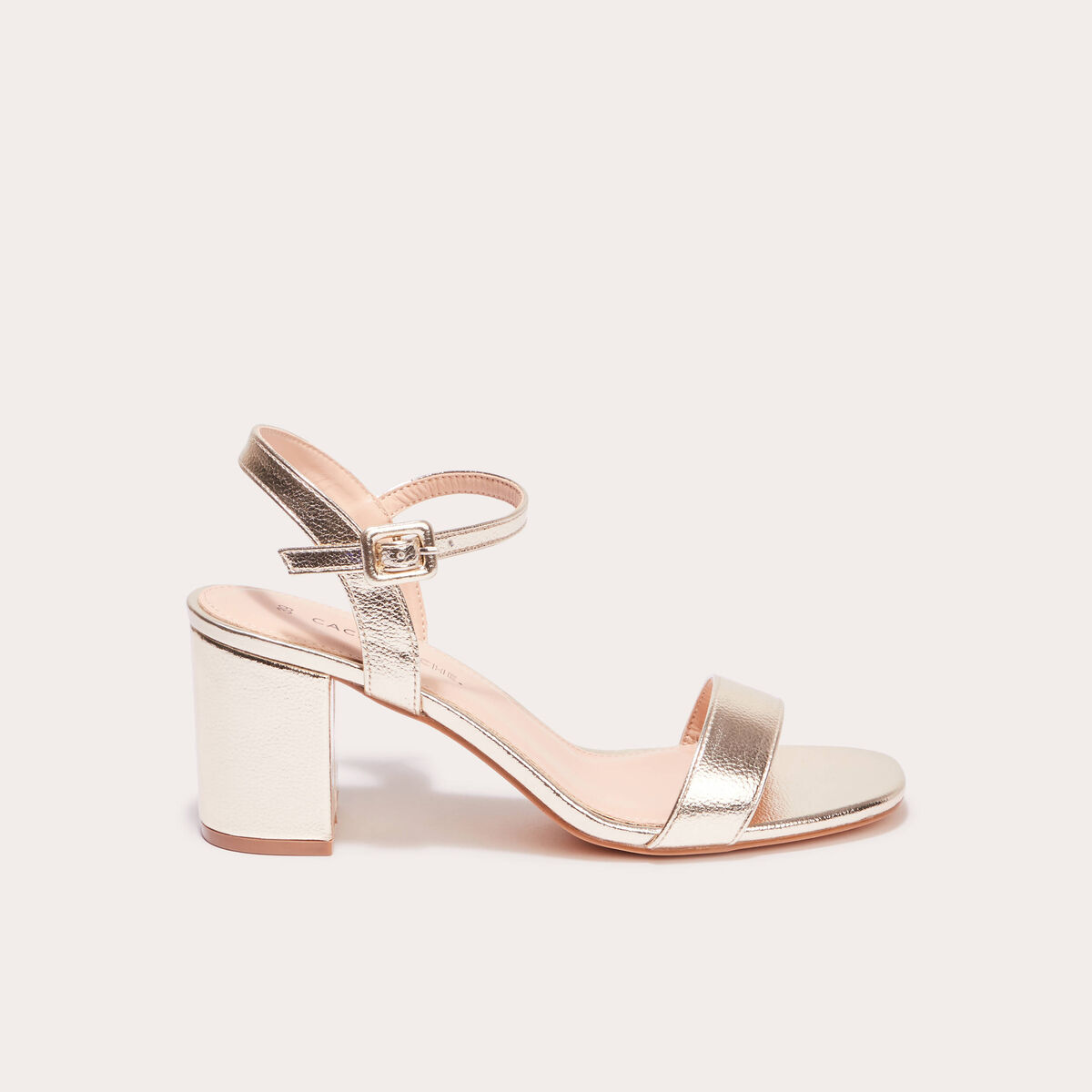 Sandales à talons couleur or femme