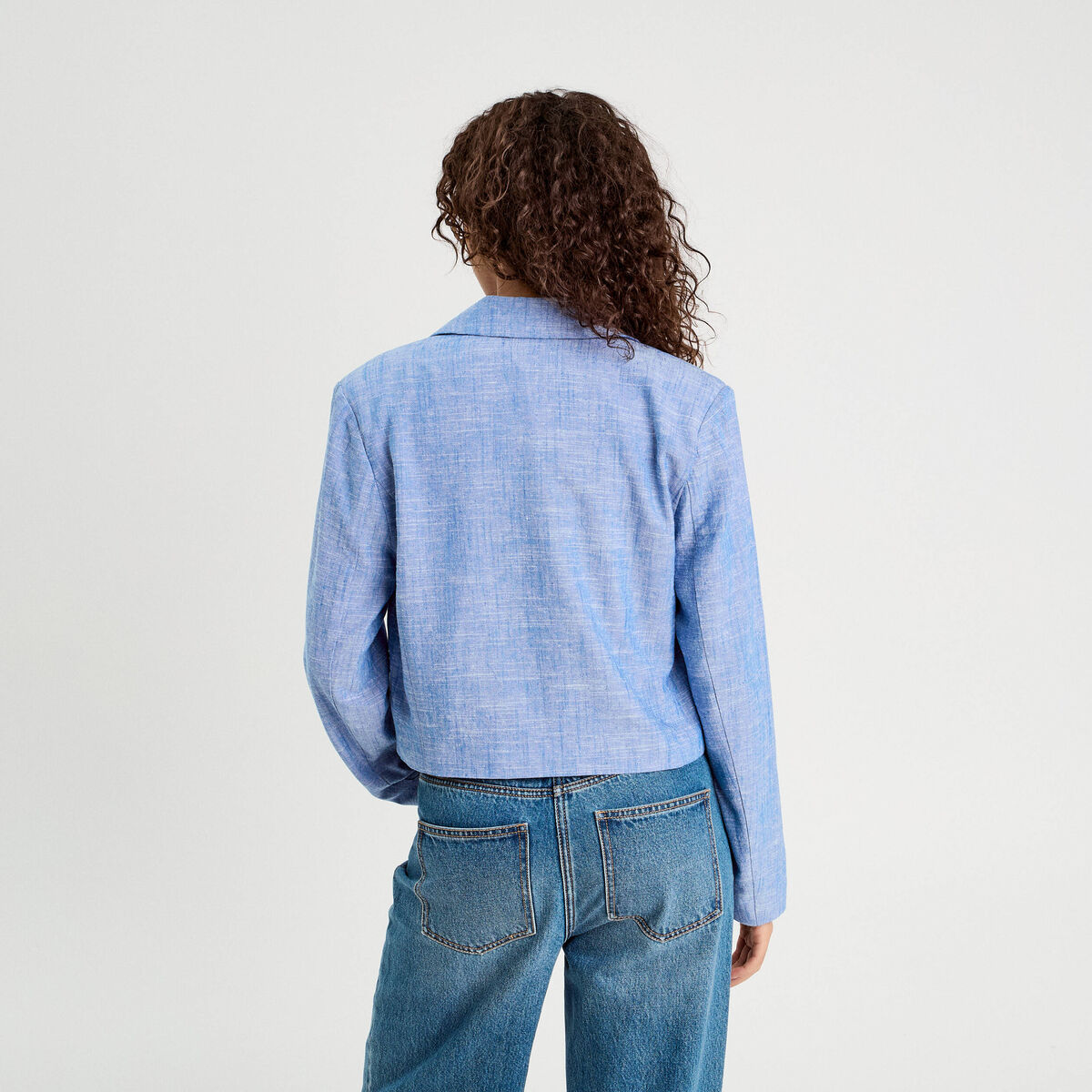 Veste esprit blazer bleu gris femme