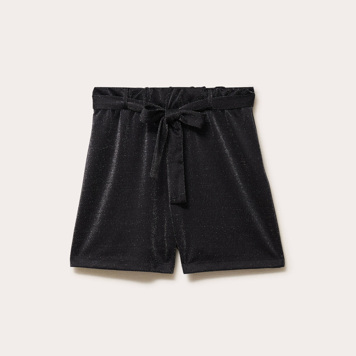 Short flare effet brillant noir femme