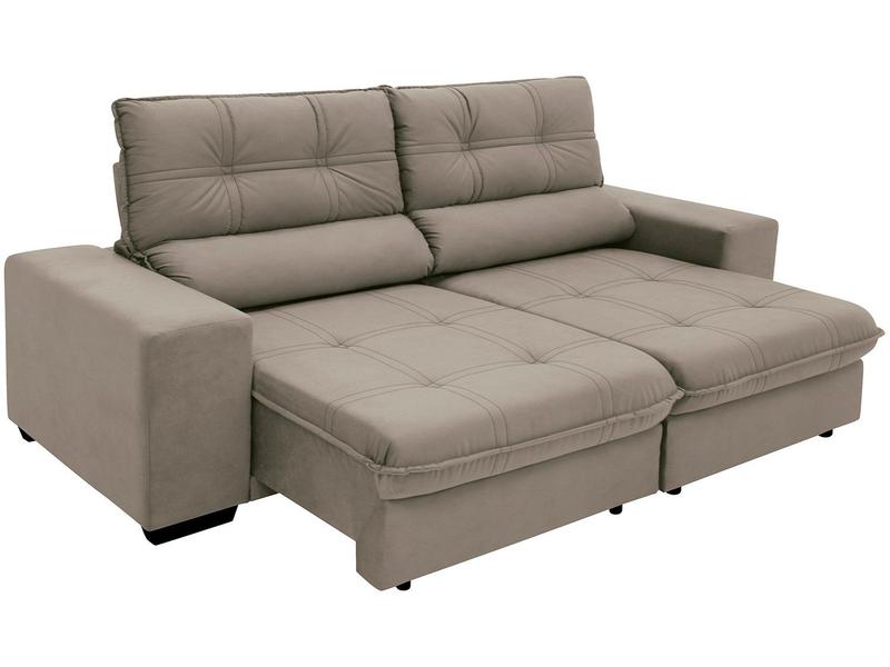 Sofá Retrátil Reclinável 4 Lugares Suede Brunello Linoforte