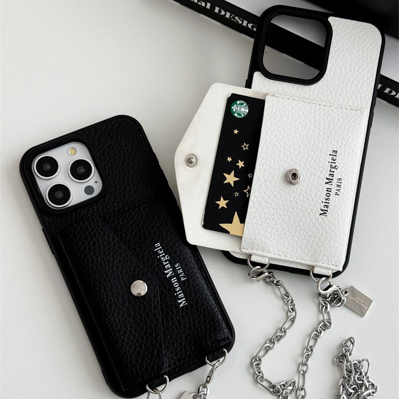 マルジェラ スマホ ショルダー maison margiela iphone16/16pro ケース iphone ケース 背面 収納 iphone15/15pro ショルダー ケース ブランド iphone14/13ケース カップル ペア
