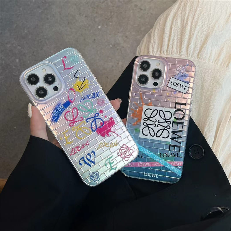 ロエベ iphone15/14pro max/14 スマホケース カラフル おしゃれ loewe風 iphone13pro/12/12pro maxケース 大人 可愛い iphoneケース 流行り 2023