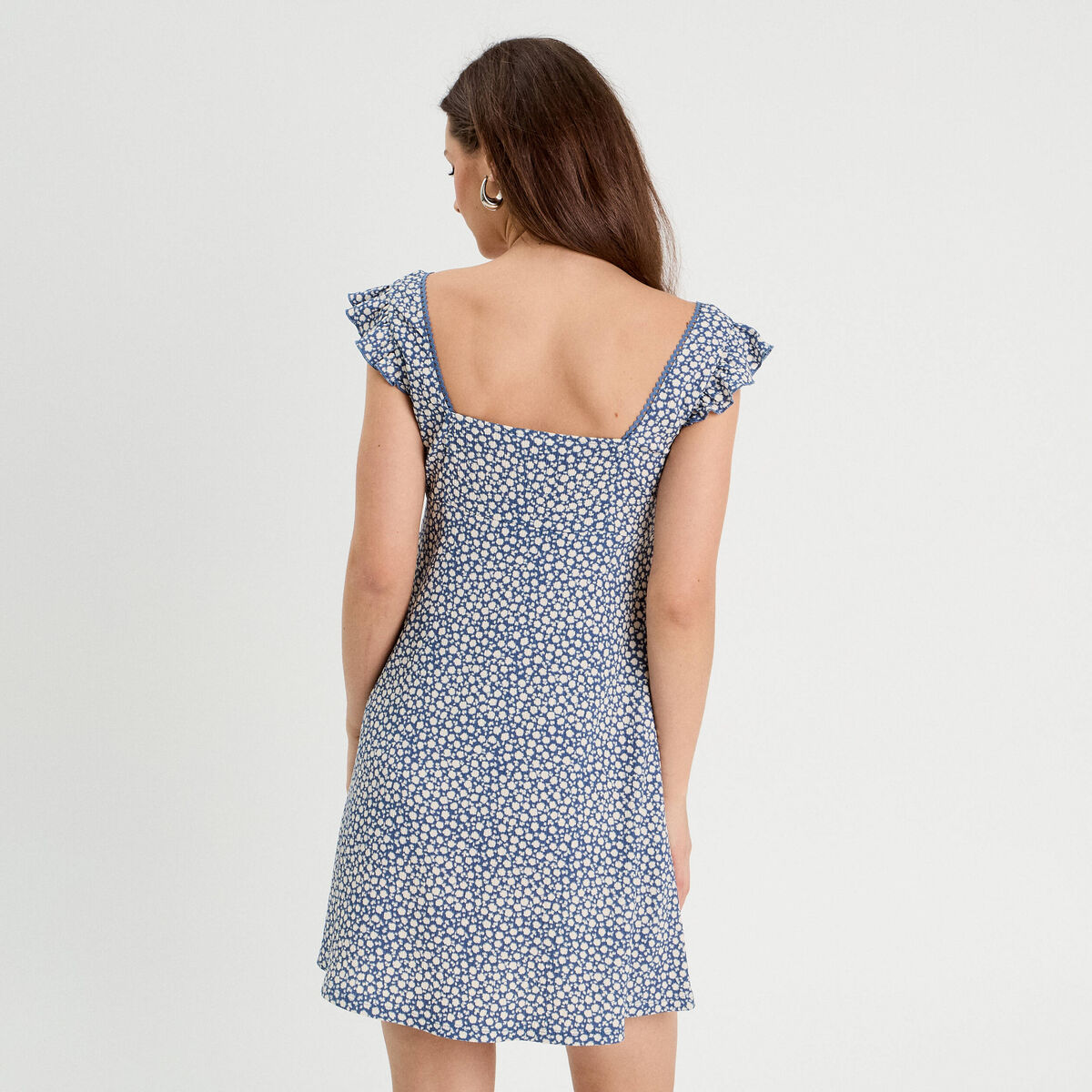 Robe trapèze sans manches bleu gris femme