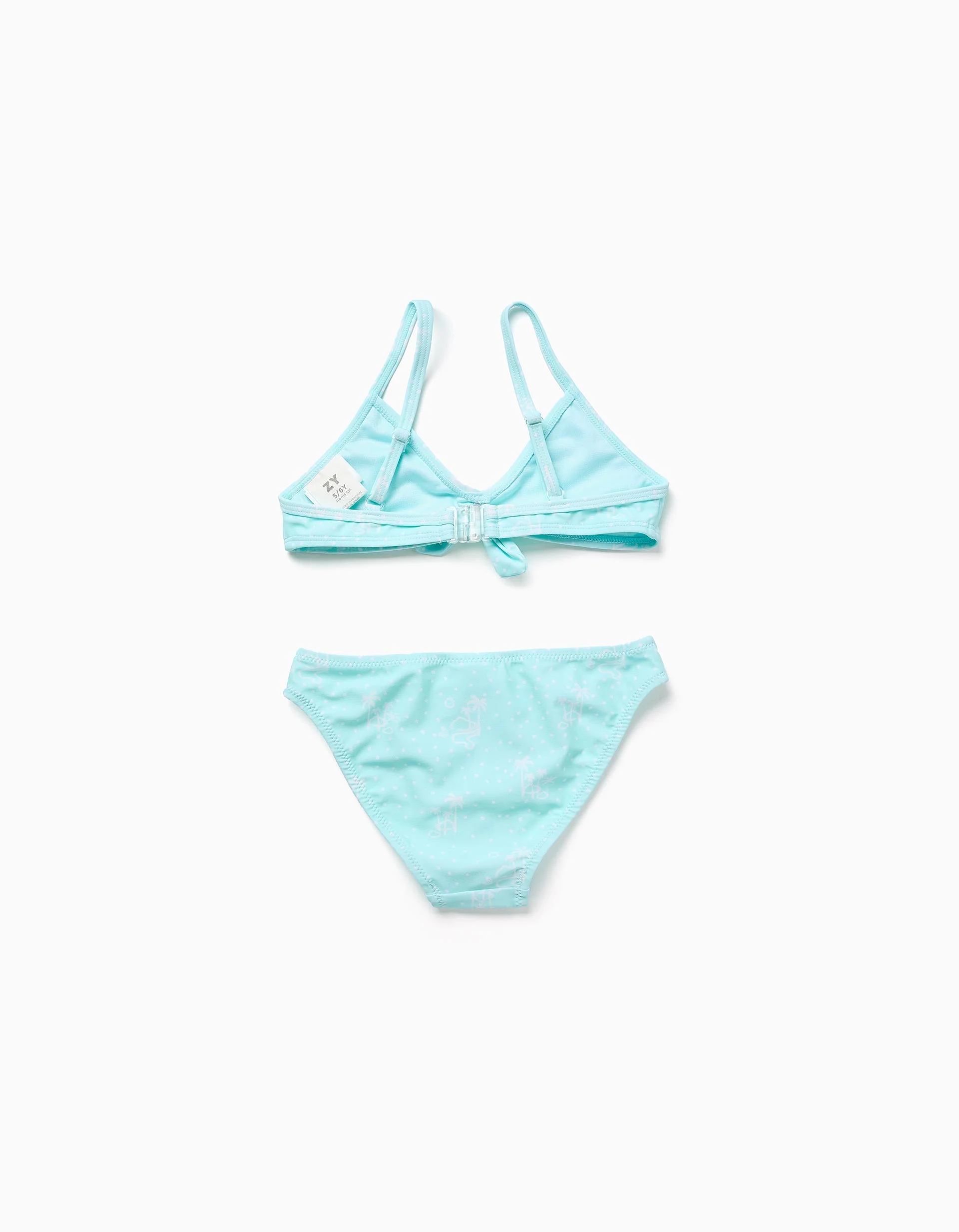 Pack of 2 bikinis with decorative bow for girls, light blue