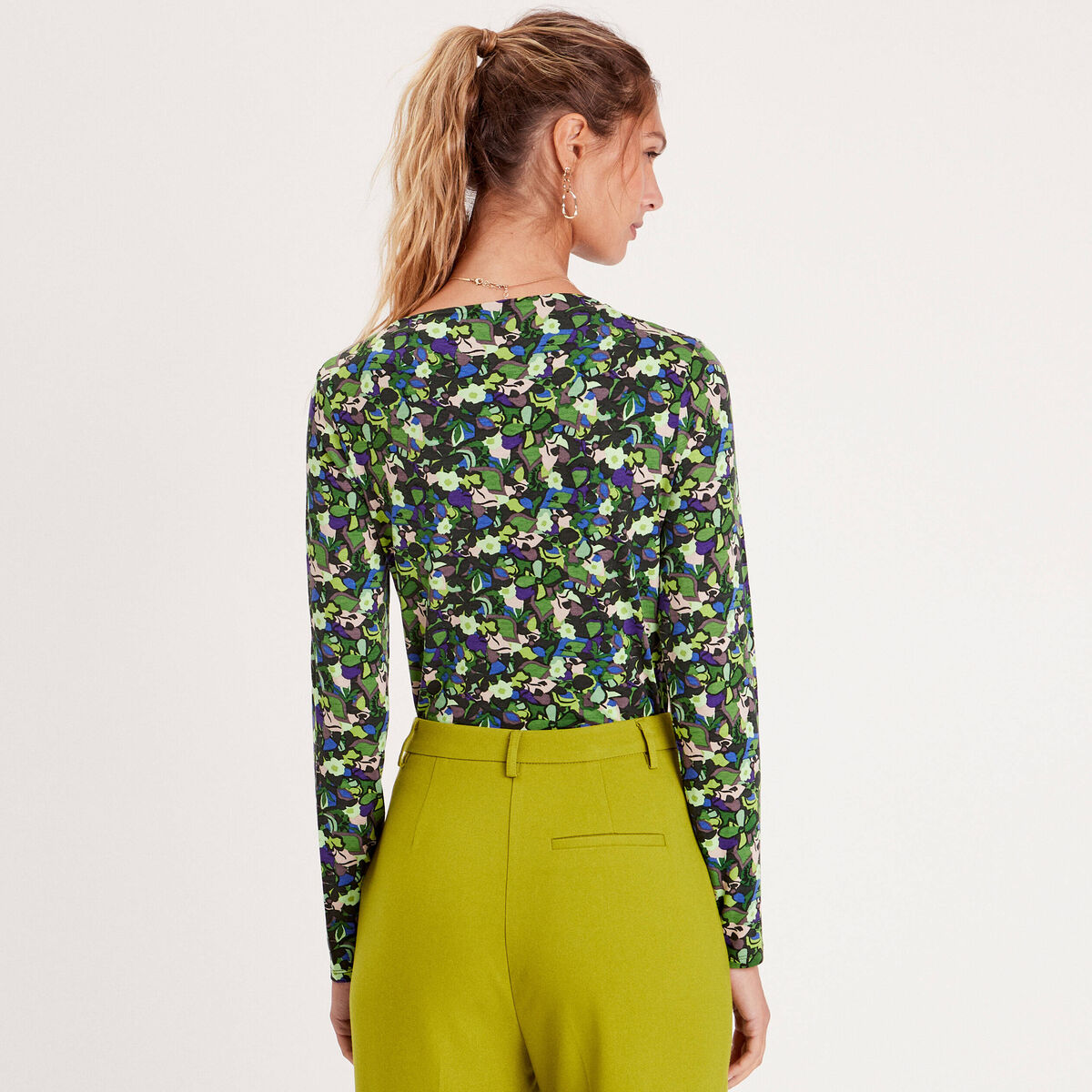 Blouse manches longues anneau vert femme