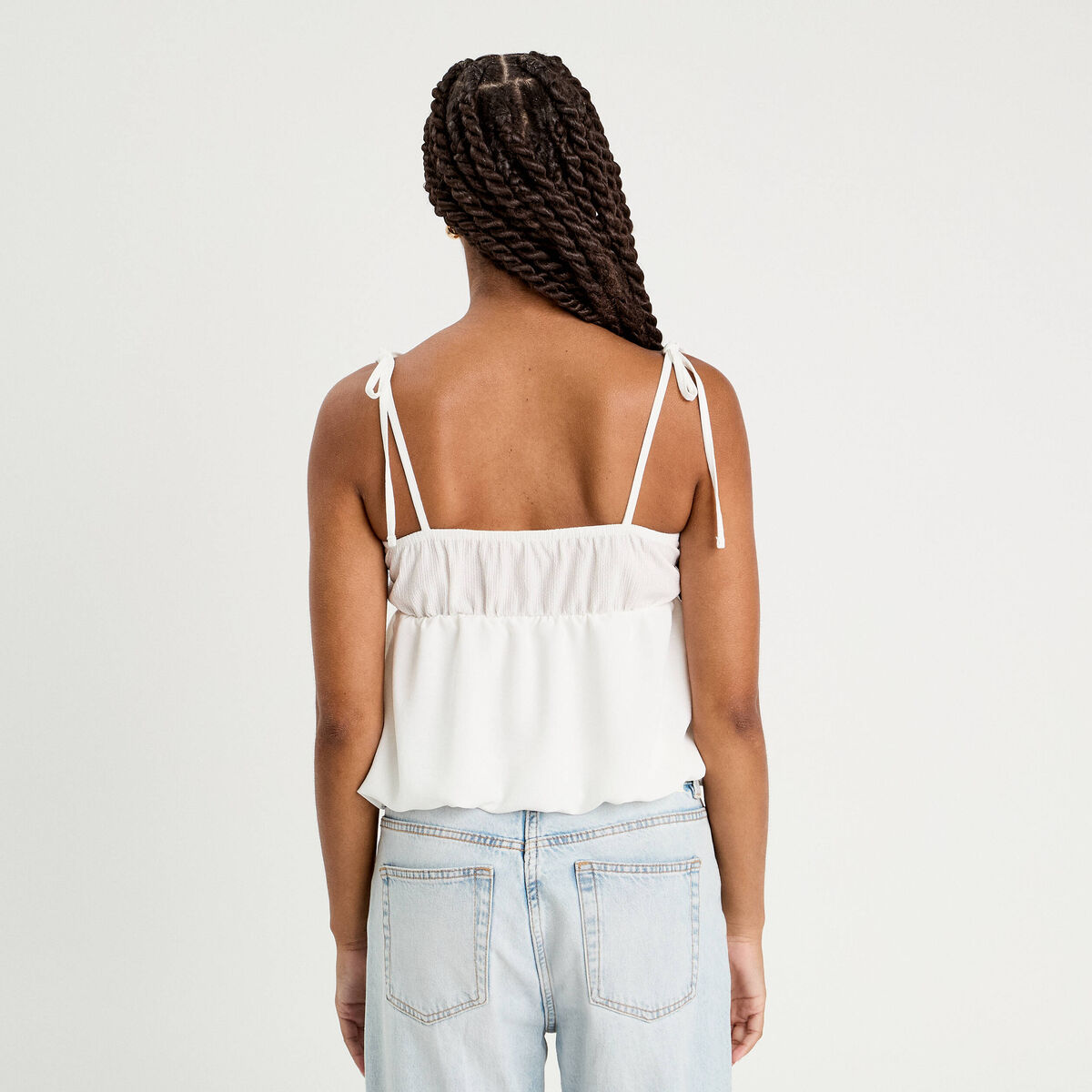 Débardeur bretelles fines ecru femme