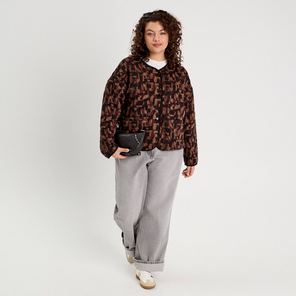 Veste matelassée marron cognac femme