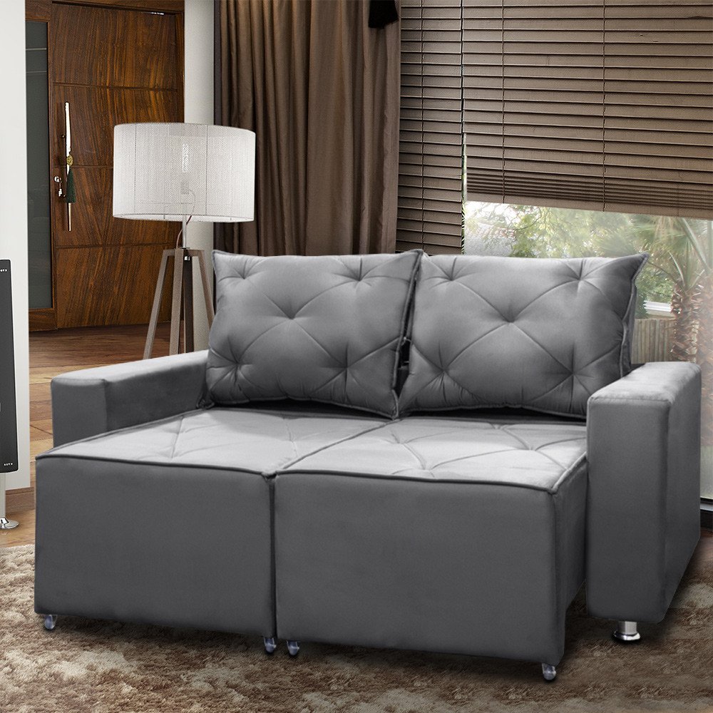 Sofá 2 Lugares Retrátil e Reclinável Bariloche 1.60cm C/ Molas - Veludo