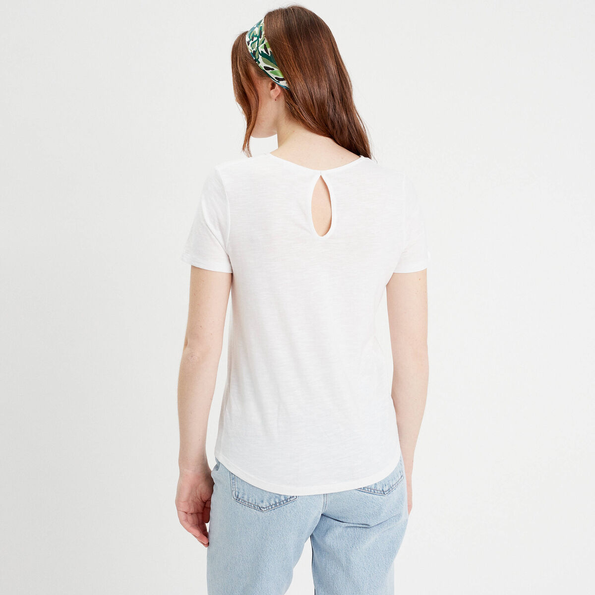 T-shirt manches courtes blanc femme