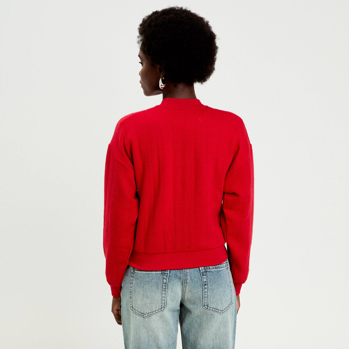 Veste manches longues rouge femme