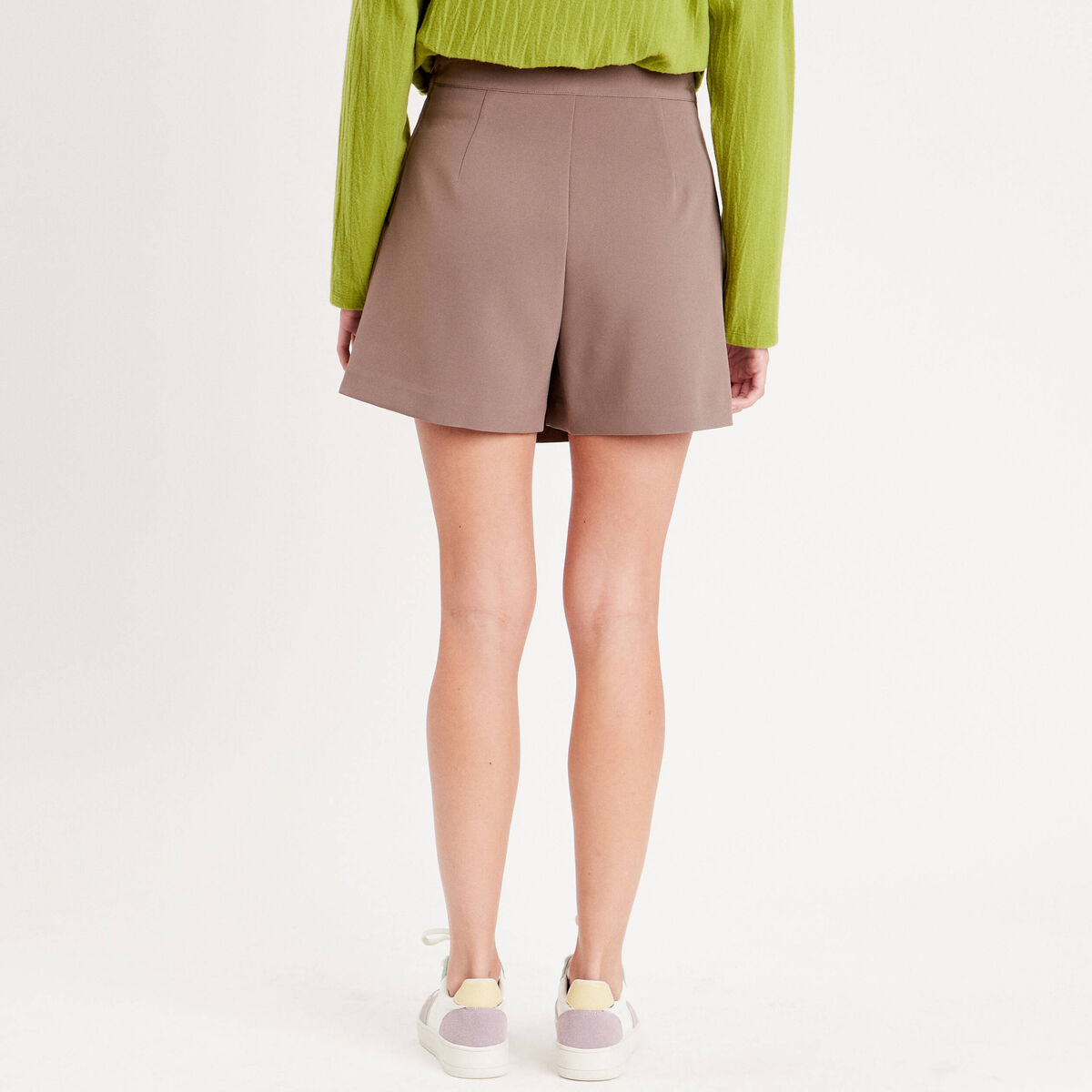 Jupe portefeuille cargo taupe femme