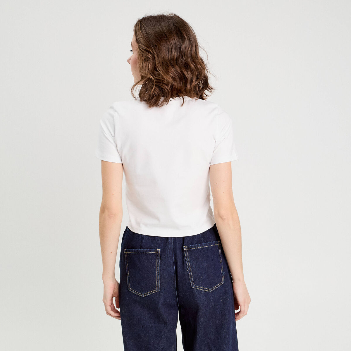 T-shirt cropped blanc femme