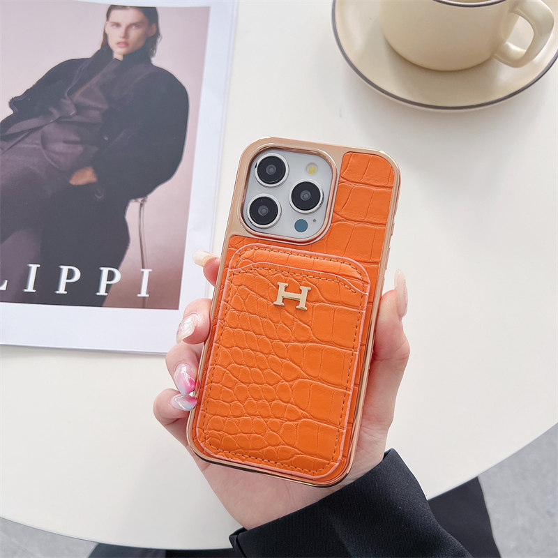iphone17pro ケース ハイ ブランド iphone16 ケース エルメス 風 カード収納 iphoneケース iphone15/14/13 ケース ブランド 人気 iphoneケース クロコダイル 型押し