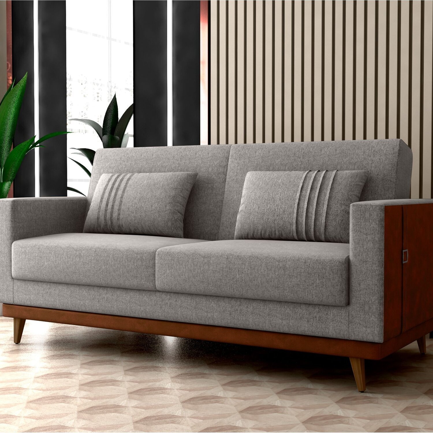 Sofá Cama 3 Lugares Esther 203cm X 90cm X 95cm