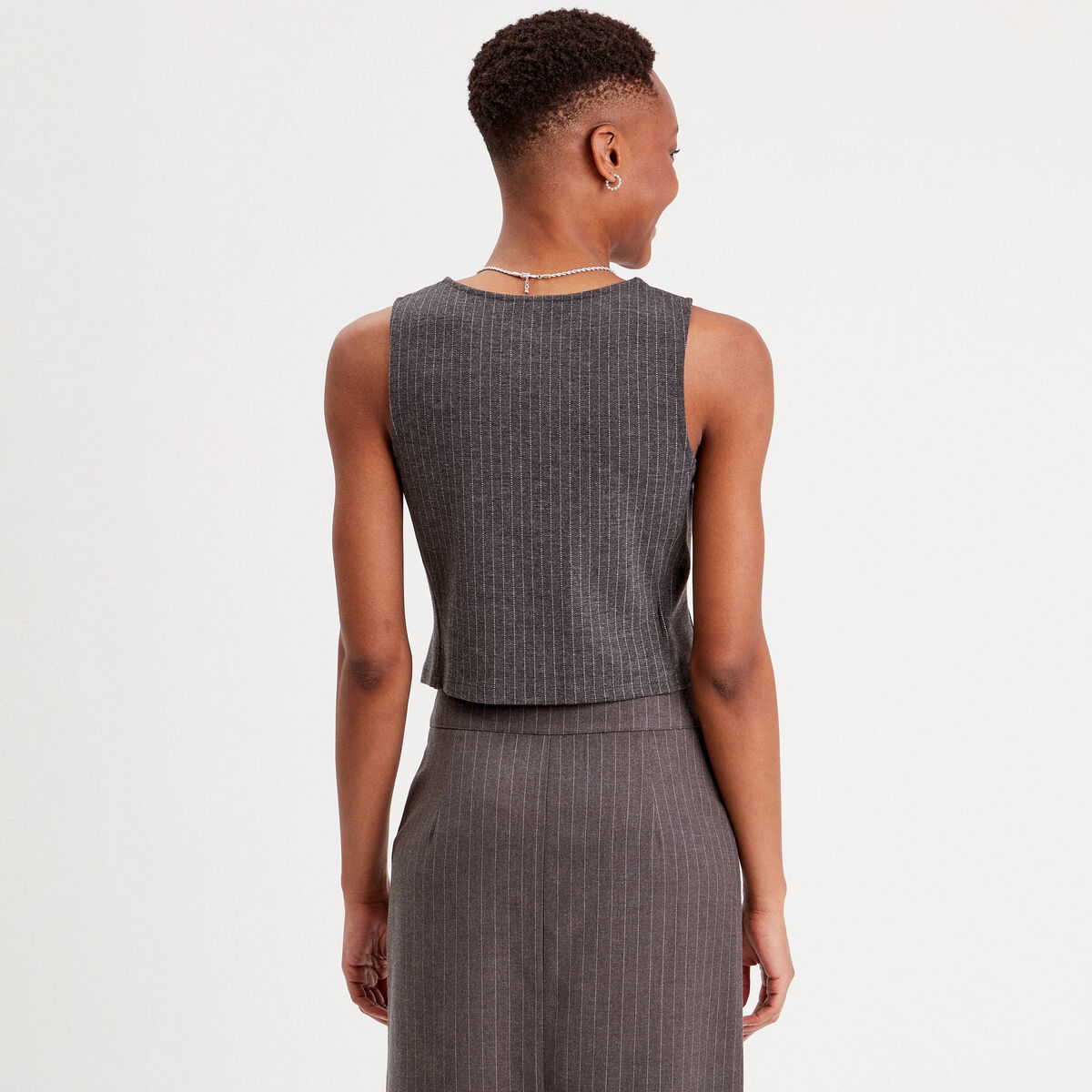 Veston sans manches gris femme