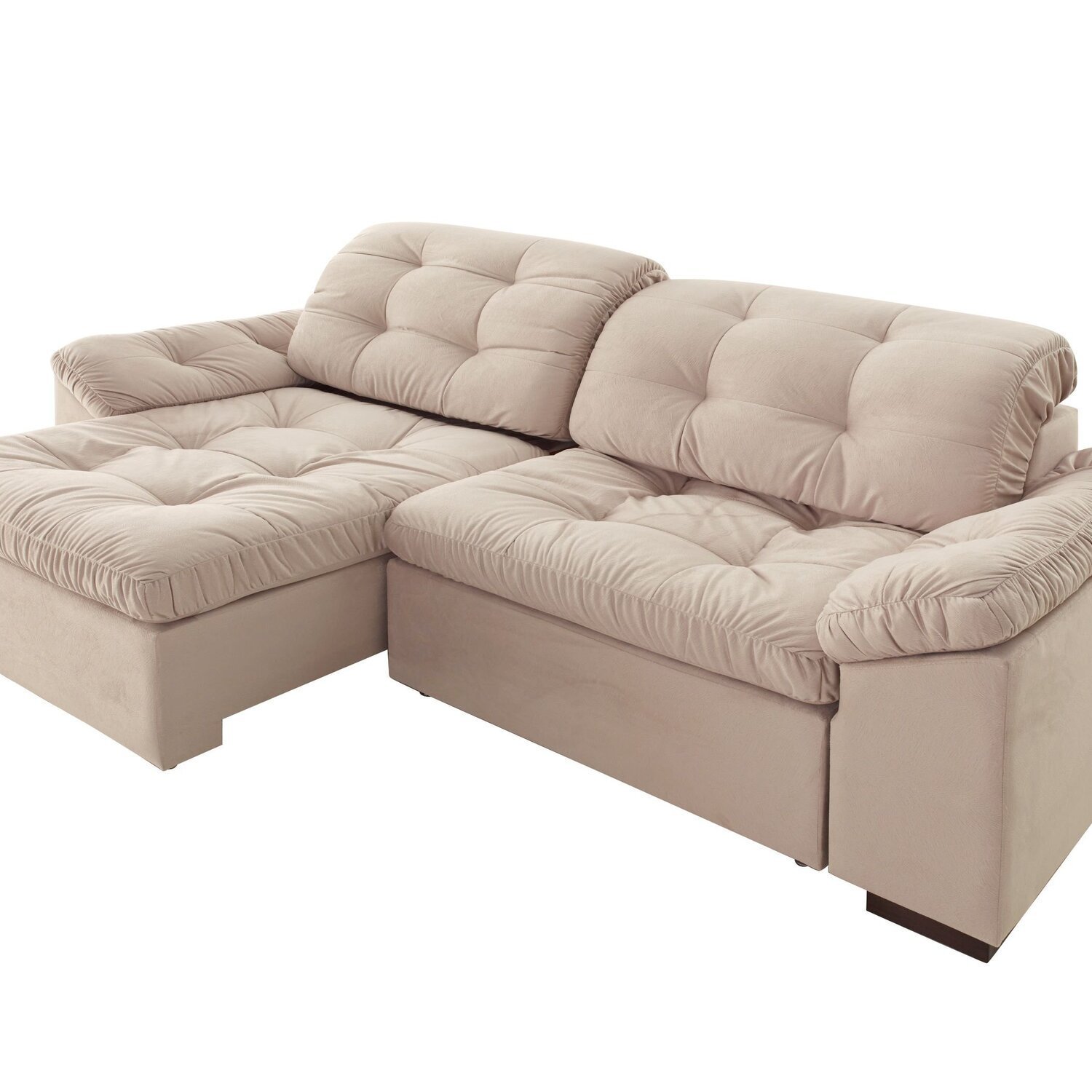 Sofá Retrátil e Reclinável 2 Lugares 220 Cm Pérola Veludo