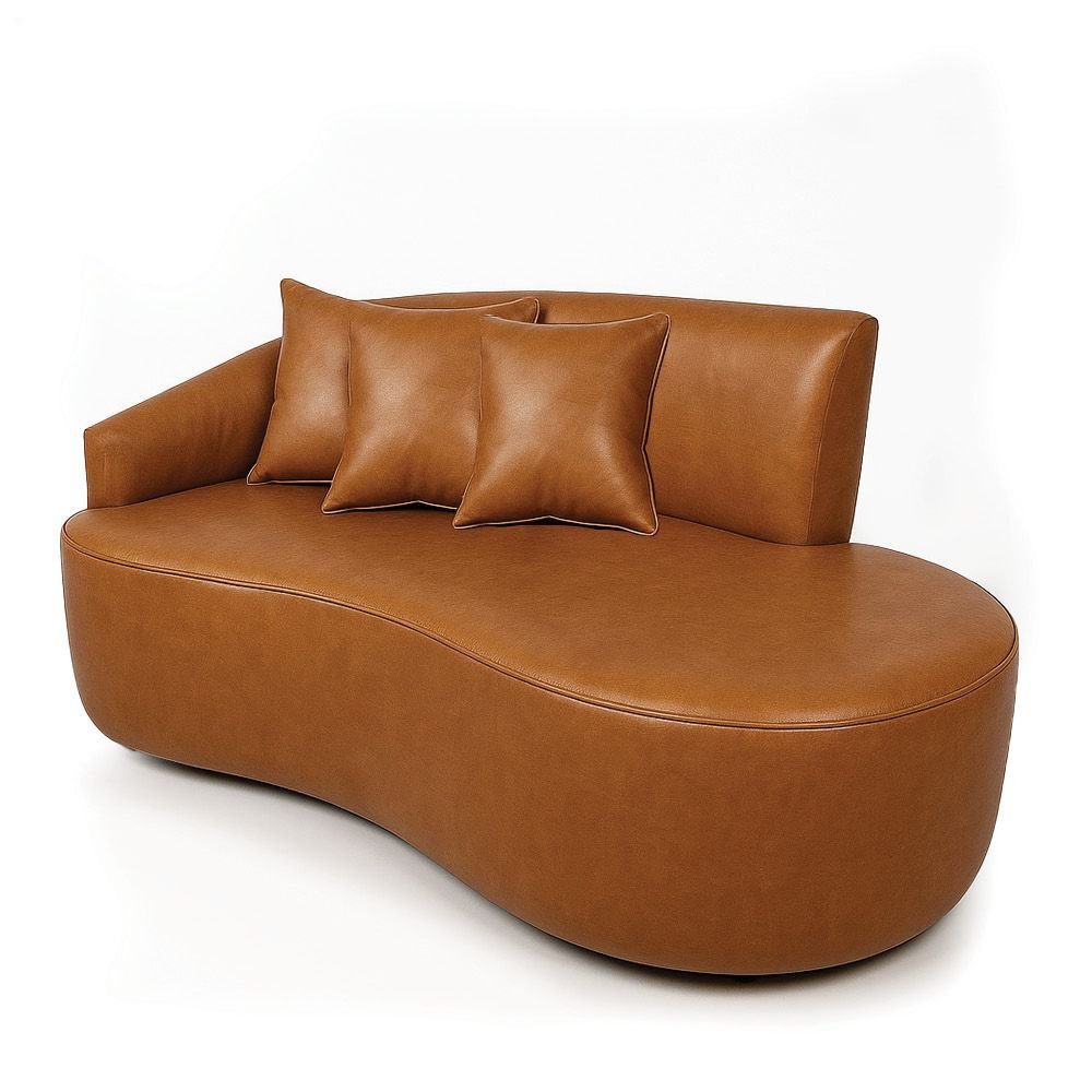 Sofá 2 Lugares Orgânico 140 Cm Morgan Sintético Pu Whisky D03 - D'rossi