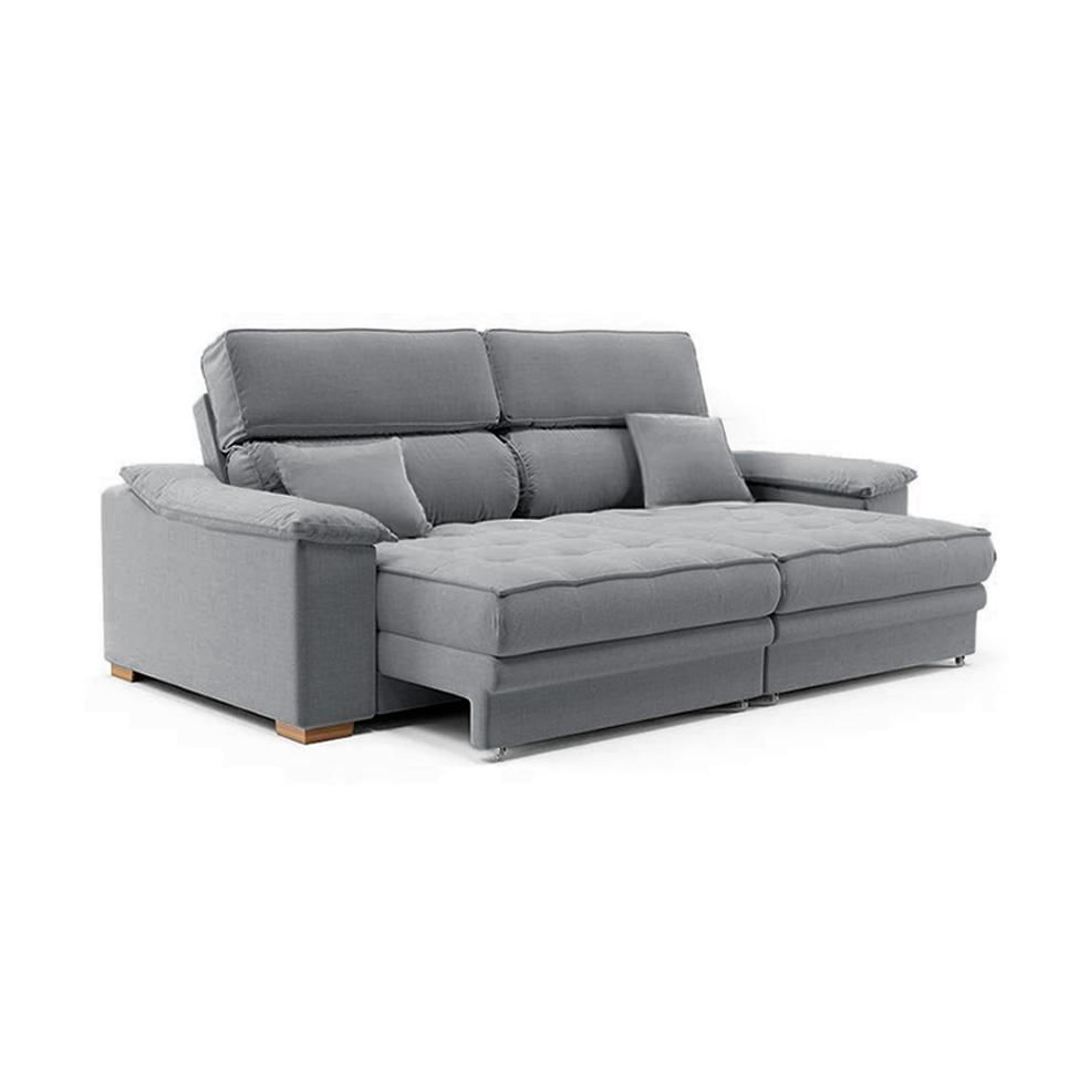 Sofá 3 Lugares Retrátil e Reclinável Lupin Linho Cinza 180 cm em Promoção | Ofertas na Americanas