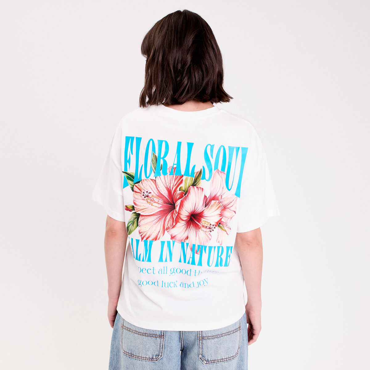 Top oversize manches courtes longues ecru femme