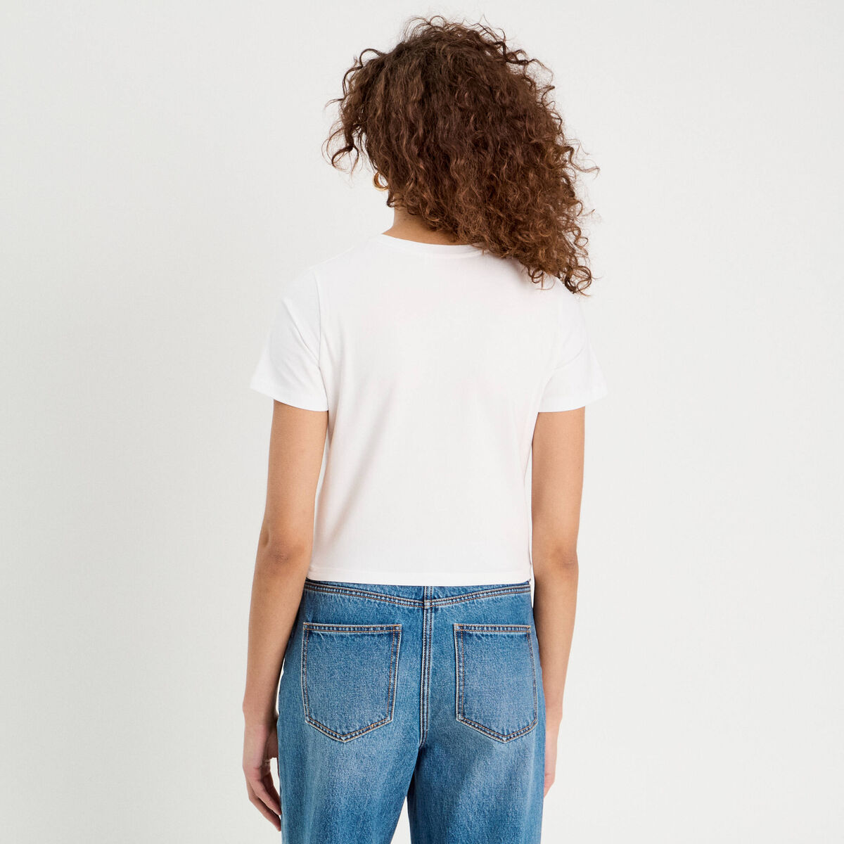 T-shirt cropped blanc femme
