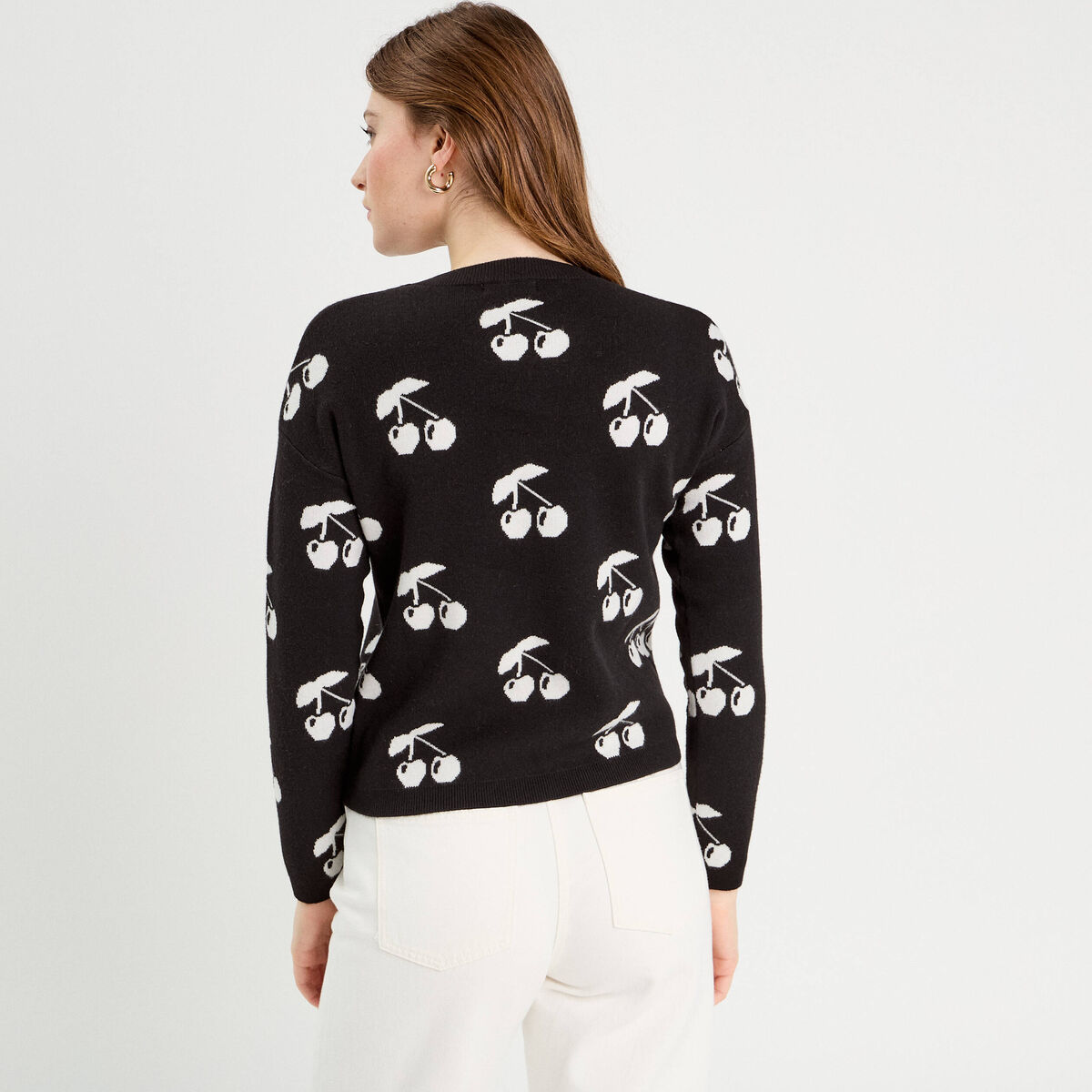 Pull manches longues noir femme