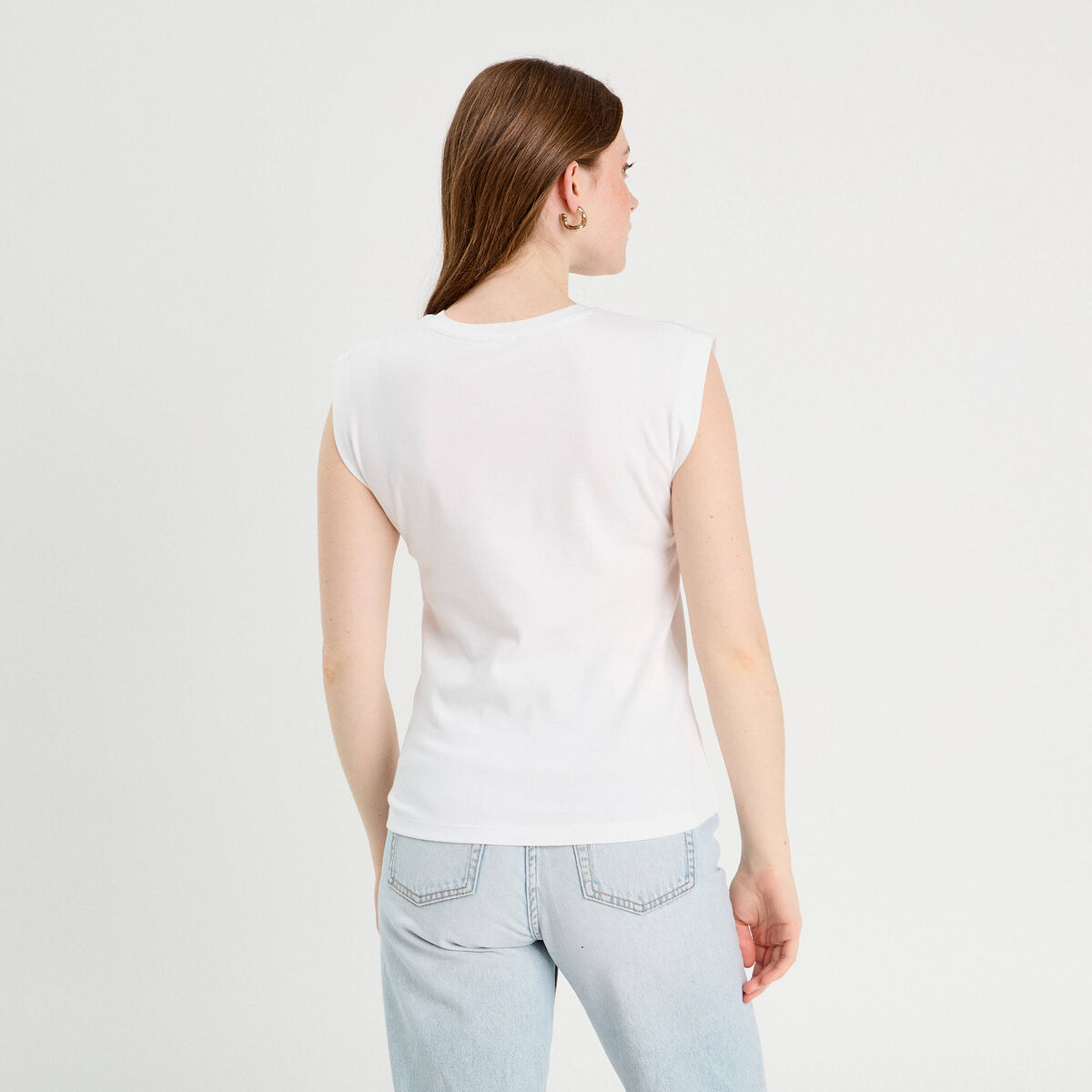 Débardeur sans manches blanc femme