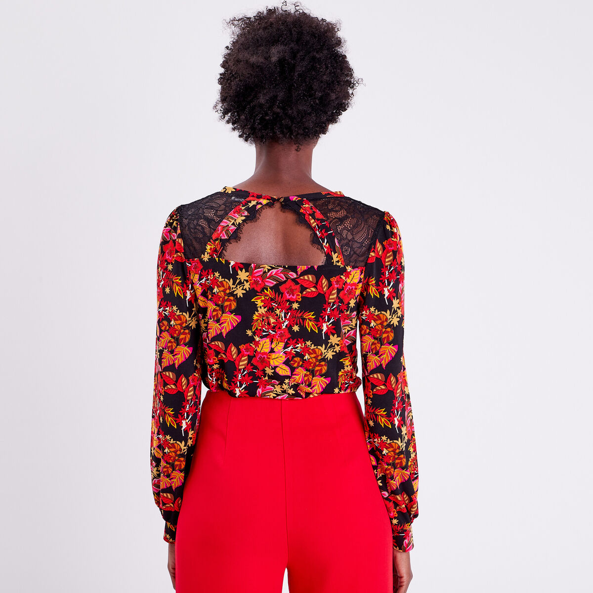 Blouse manches longues noir femme