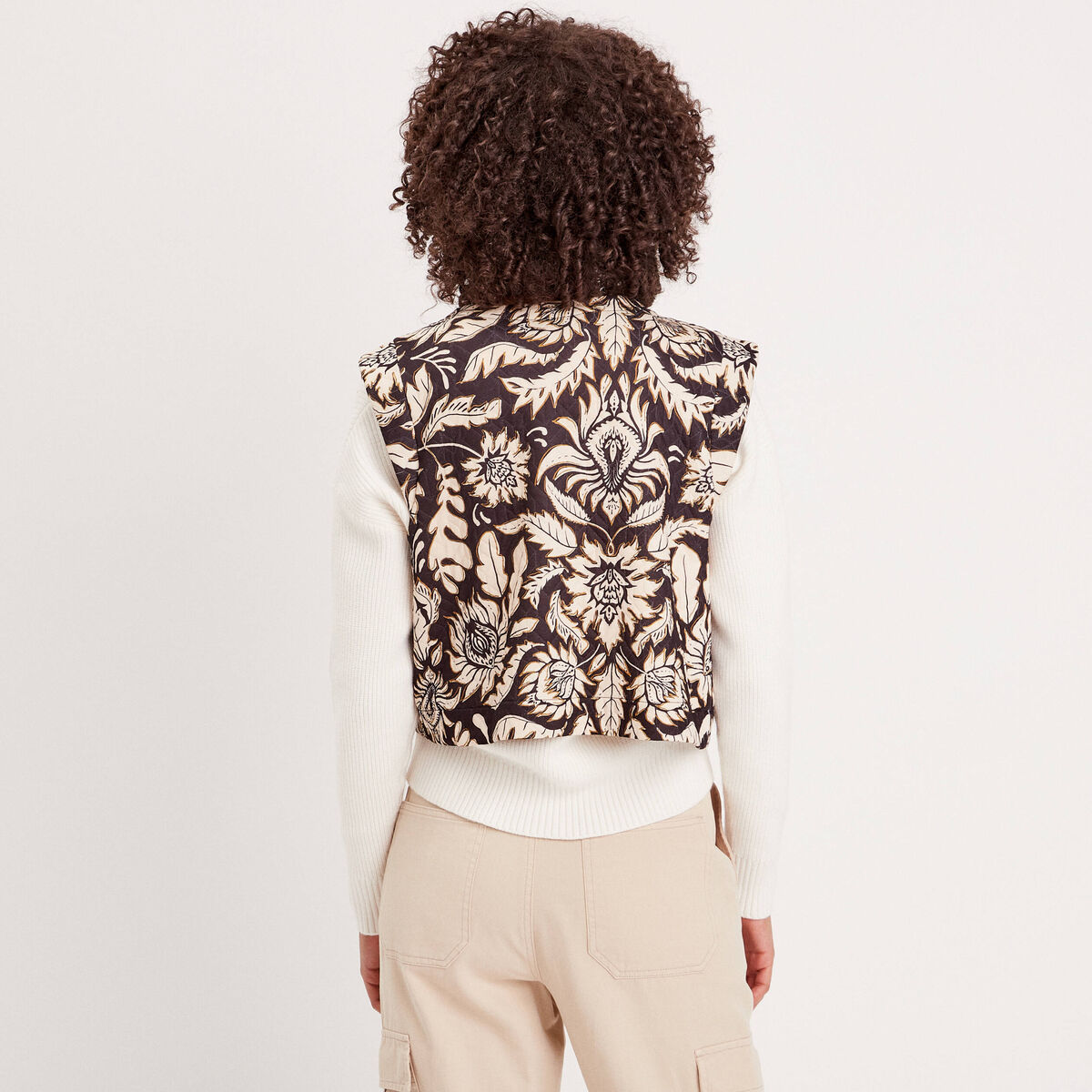 Gilet matelassé sans manches noir femme