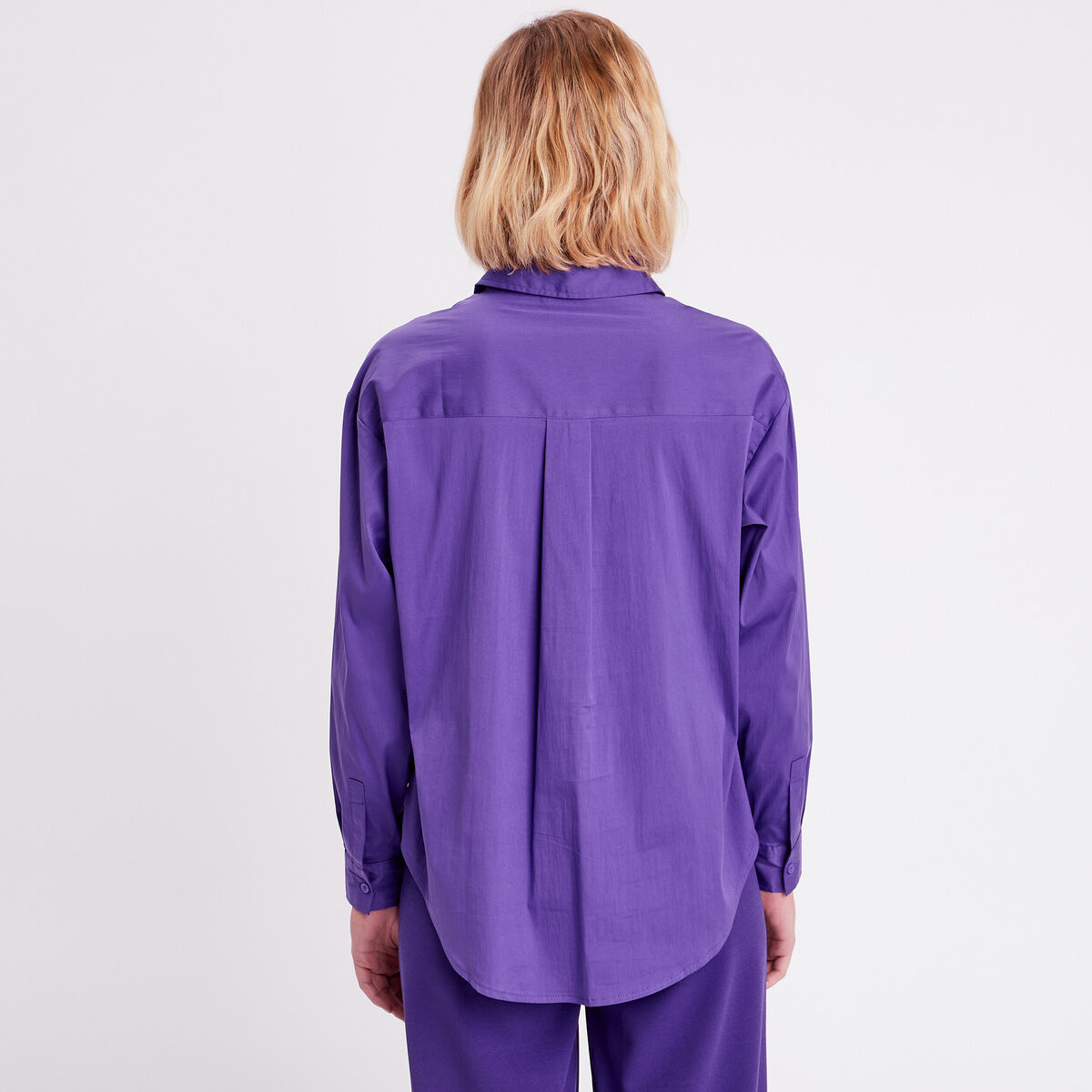 Chemise manches longues violet femme
