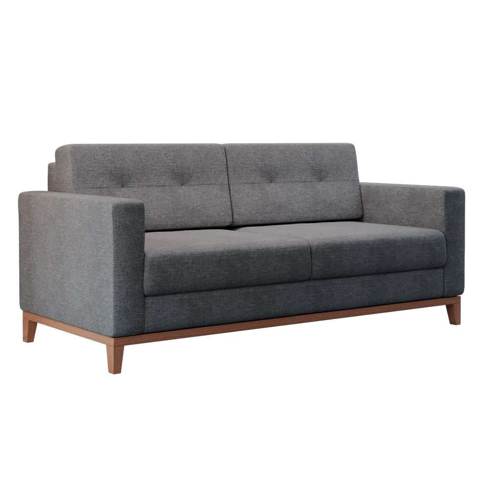 Sofá 2 Lugares Living Pés e Base em Madeira Linho Cotton Cinza em Promoção | Ofertas na Americanas