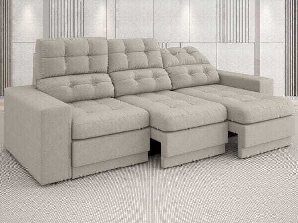 Sofá 3 Lugares Net Jobim Assento Retrátil e Reclinável 2,05m (L)