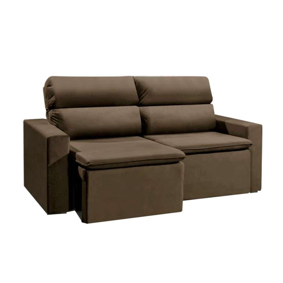 Sofá 3 Lugares Retrátil e Reclinavél Hanôver Suede Marrom 180 cm em Promoção | Ofertas na Americanas