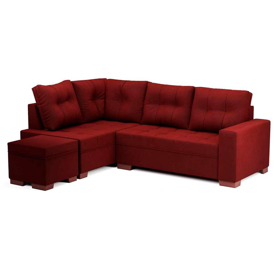 Sofá de Canto 6 Lugares Gávea Suede Vermelho em Promoção | Ofertas na Americanas
