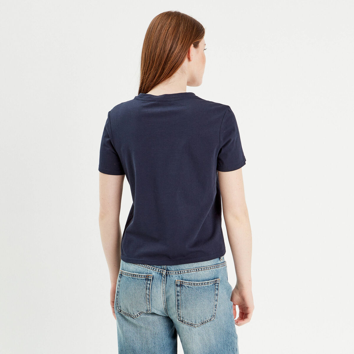 T-shirt manches courtes bleu marine femme