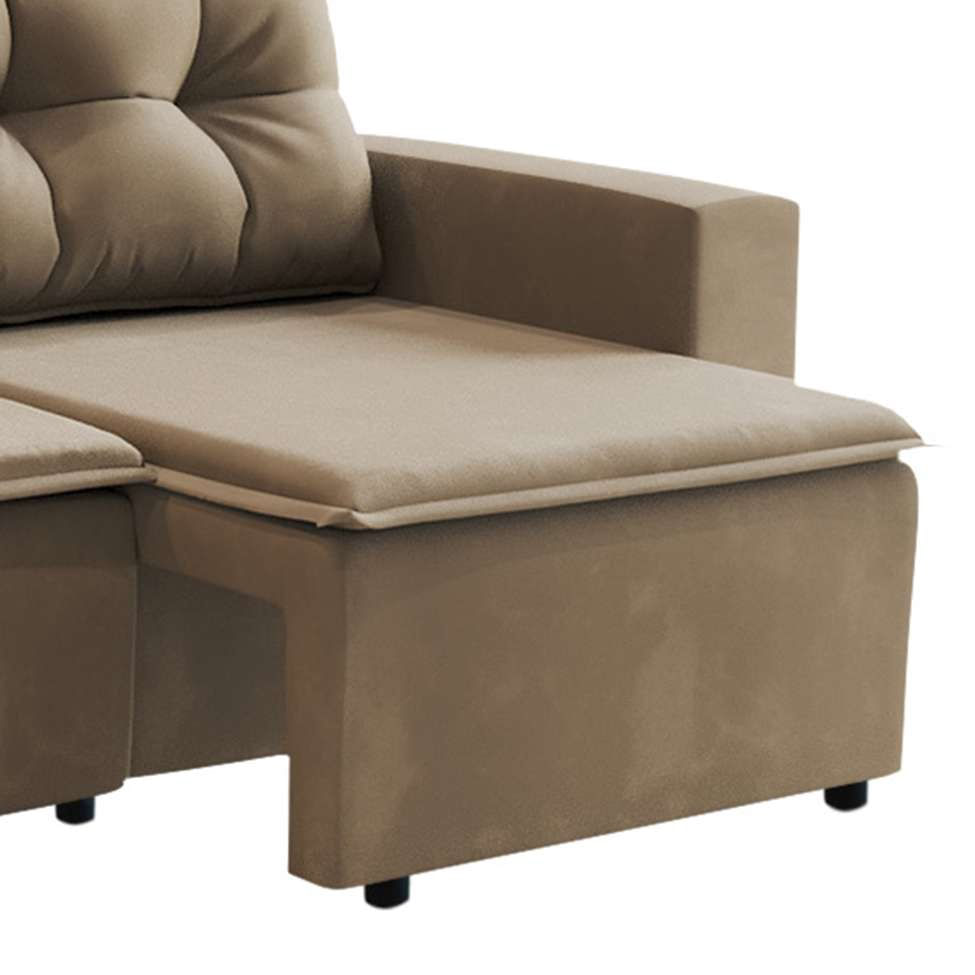 Sofá 3 Lugares Retrátil Amsterdã I Suede Bege 180 cm em Promoção | Ofertas na Americanas