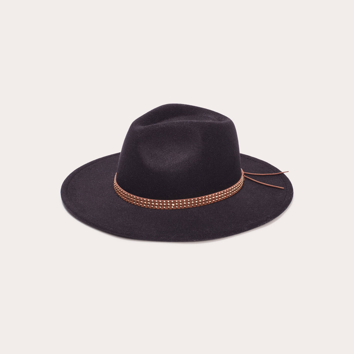 Chapeau bande cloutée noir femme
