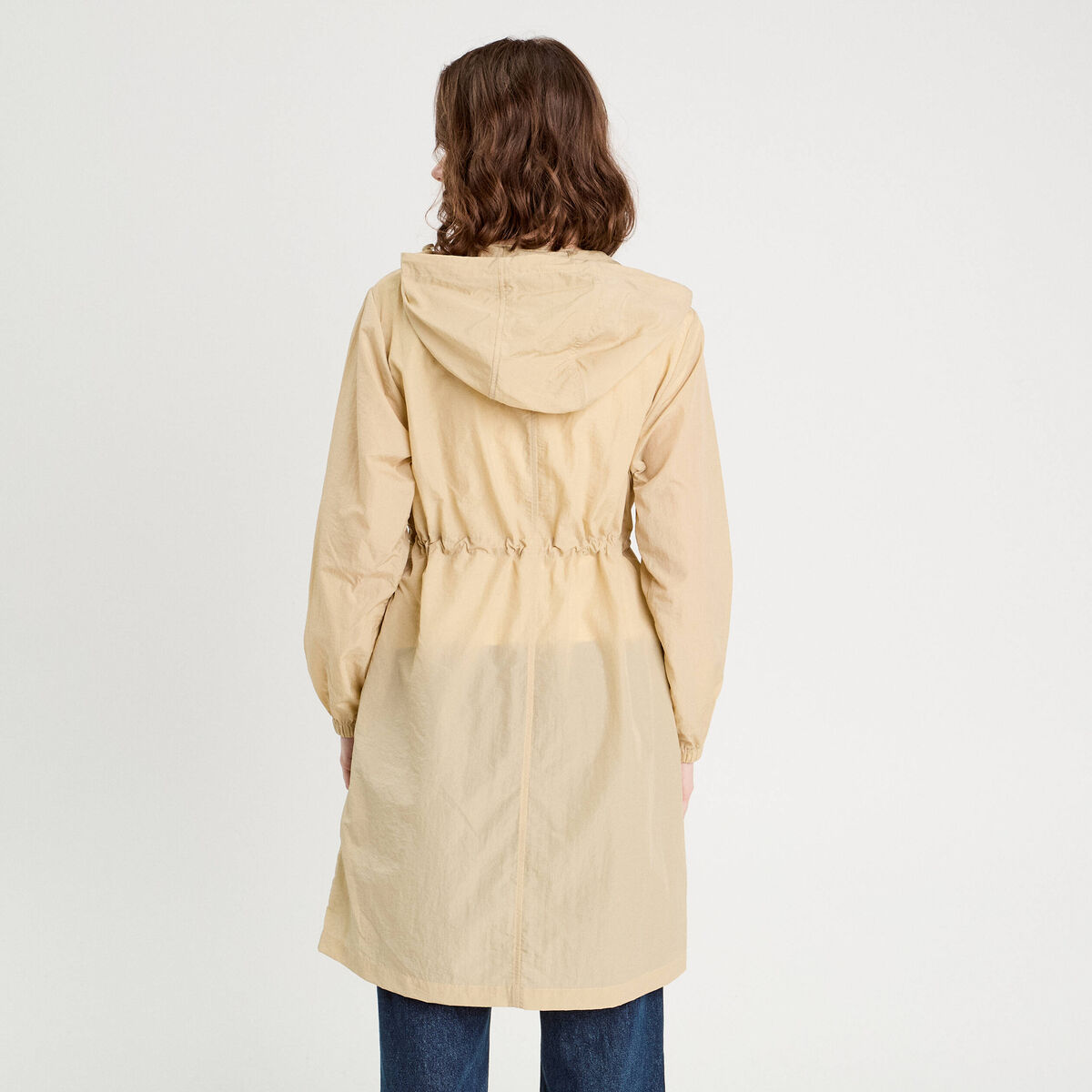 Parka déperlante 2-en-1 avec pochette vert kaki femme