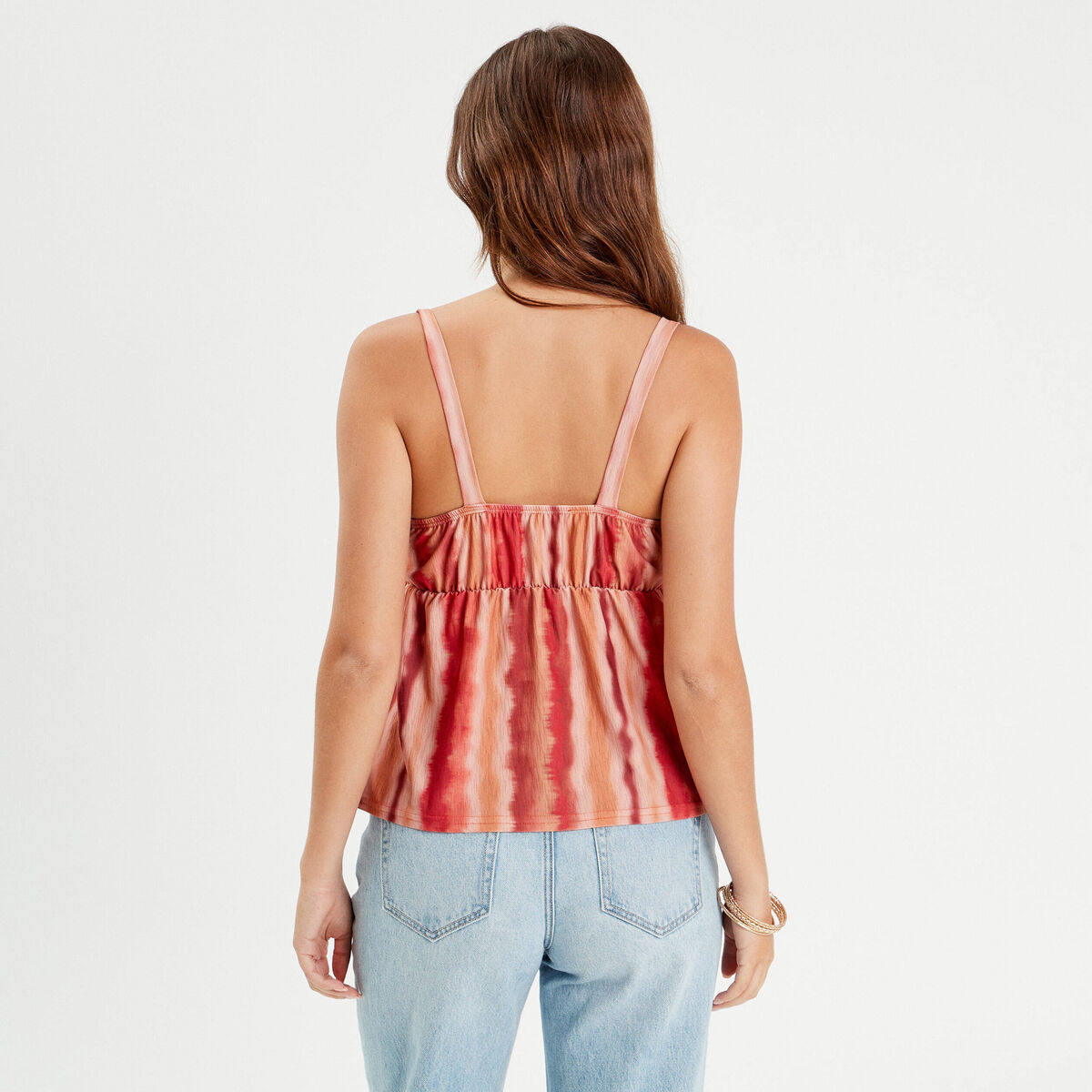 Débardeur bretelles fines rouge femme