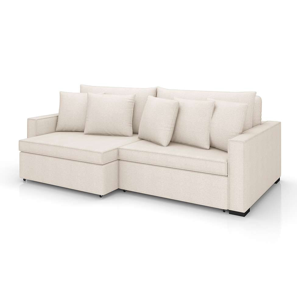 Sofá 2 Lugares Retrátil e Reclinável Rivera Linho Bouclé Cru 175 cm em Promoção | Ofertas na Americanas