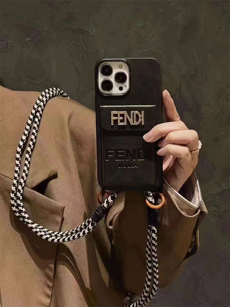 iphone17/16pro ケース フェンディ fendi スマホ ショルダー iphone15/14 ケース ショルダー おしゃれ iphone13/12 ケース カード 収納 iphone ケース ブランド メンズ