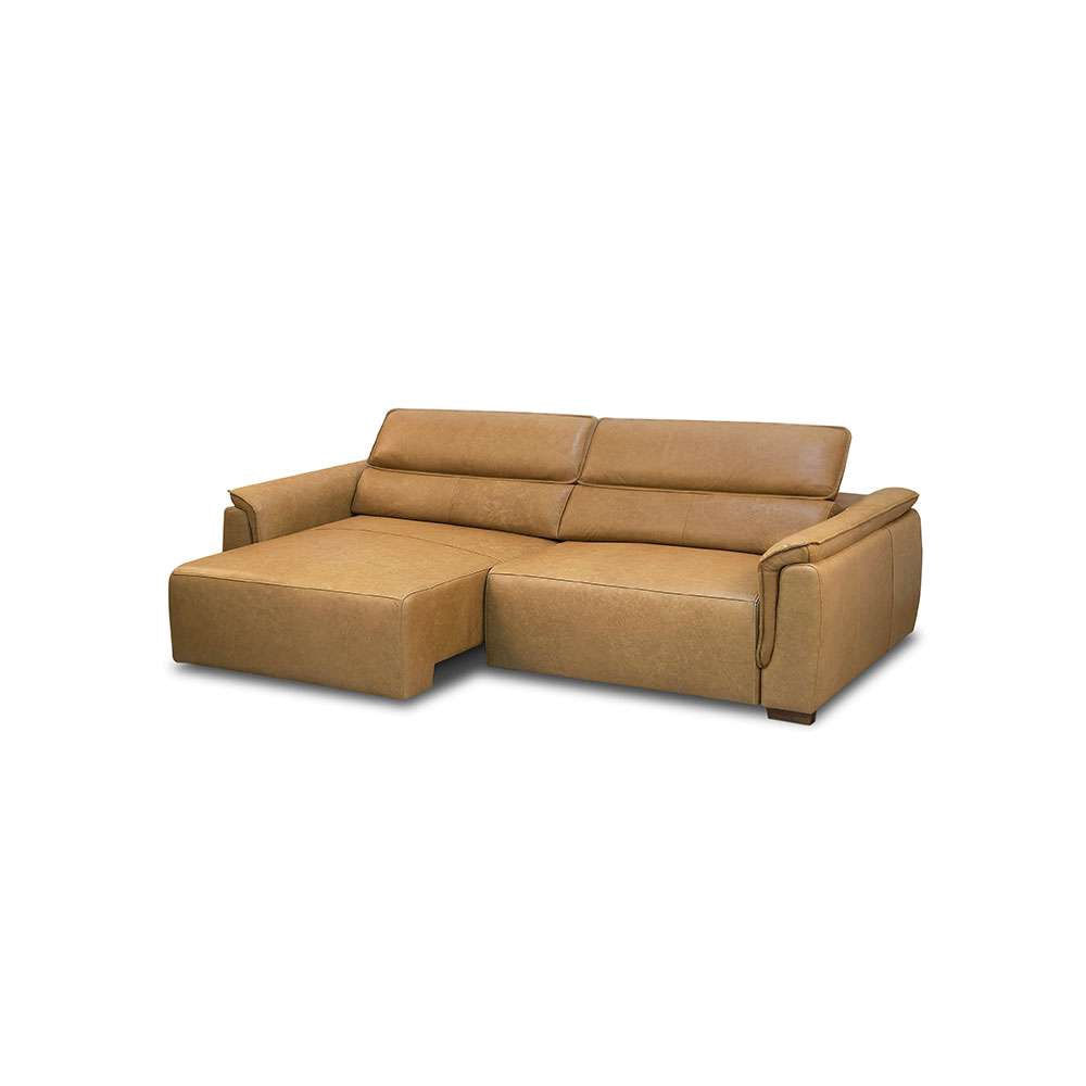 Sofá 3 Lugares Retrátil e Reclinável Laurent Molas Ensacadas Couro Marrom Claro 240 cm em Promoção | Ofertas na Americanas