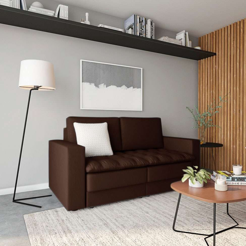 Sofá 3 Lugares Retrátil Lancy Suede Marrom 180 cm em Promoção | Ofertas na Americanas