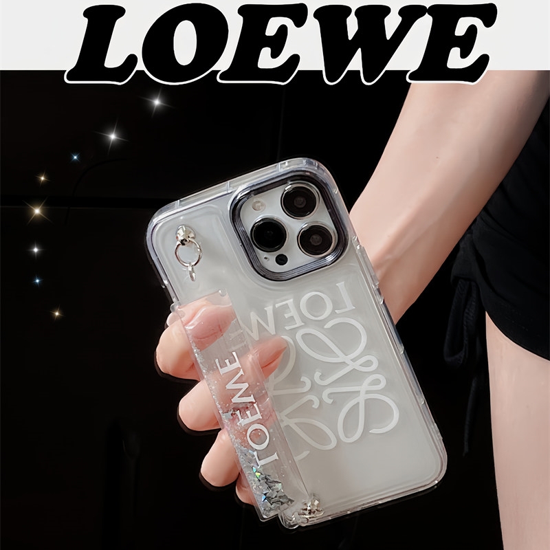 ロエベ iphone15/15pro 透明 ケース 挟む LOEWE iphone14/14pro maxケース ステッカー ブランド iphone13pro/12プロ 携帯ケース クリア ベルト付き アイフォン11 カバー 人気 女子 韓国