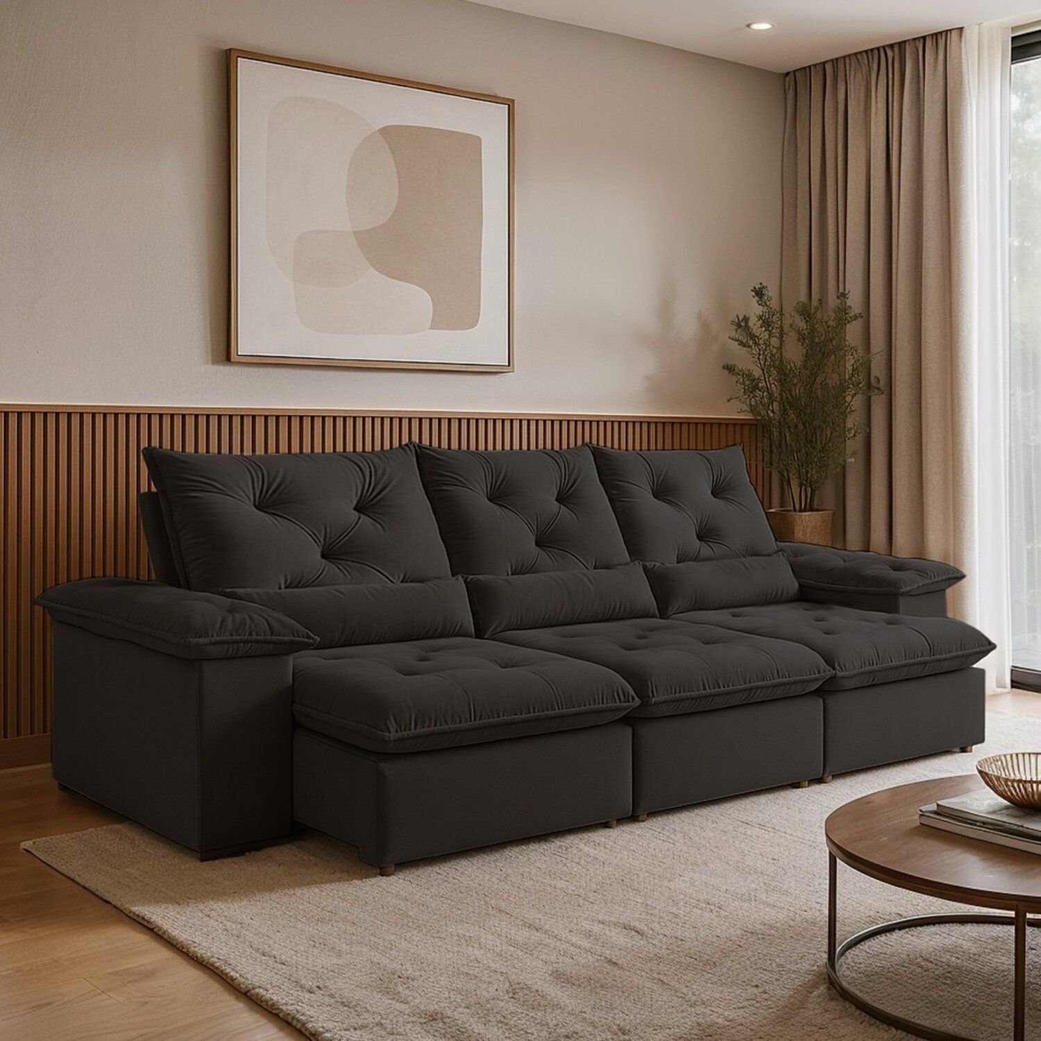 Sofá Retrátil e Reclinável 4 Lugares 270cm Londres Plus