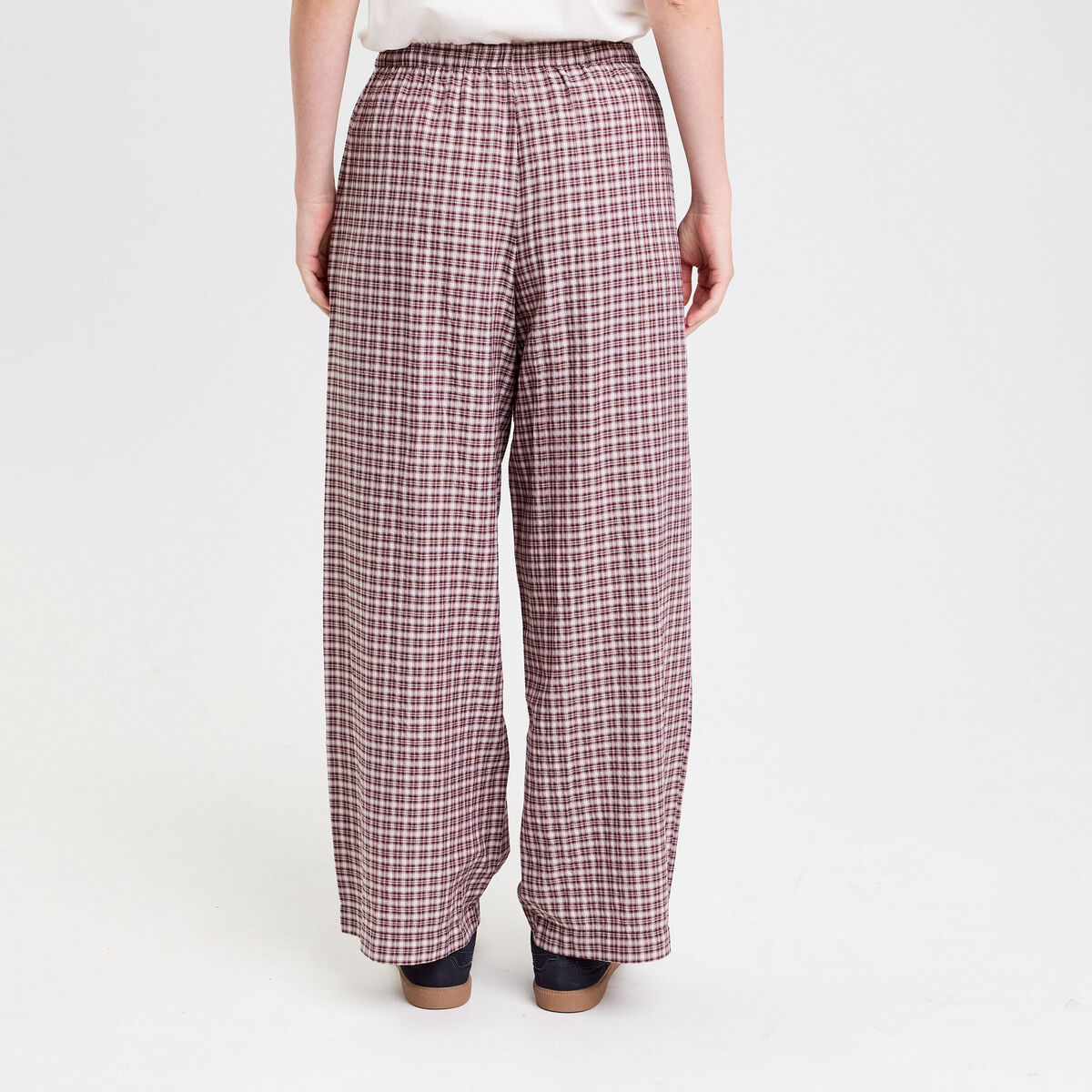 Pantalon large taille standard blanc femme