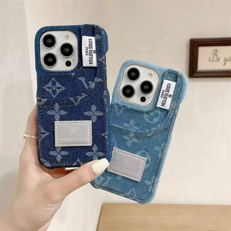 ルイヴィトン デニム iphoneケース ハイブランド iphone15/14pro ケース カード収納 iphone12 ケース かっこいい vuitton 携帯ケース 芸能人