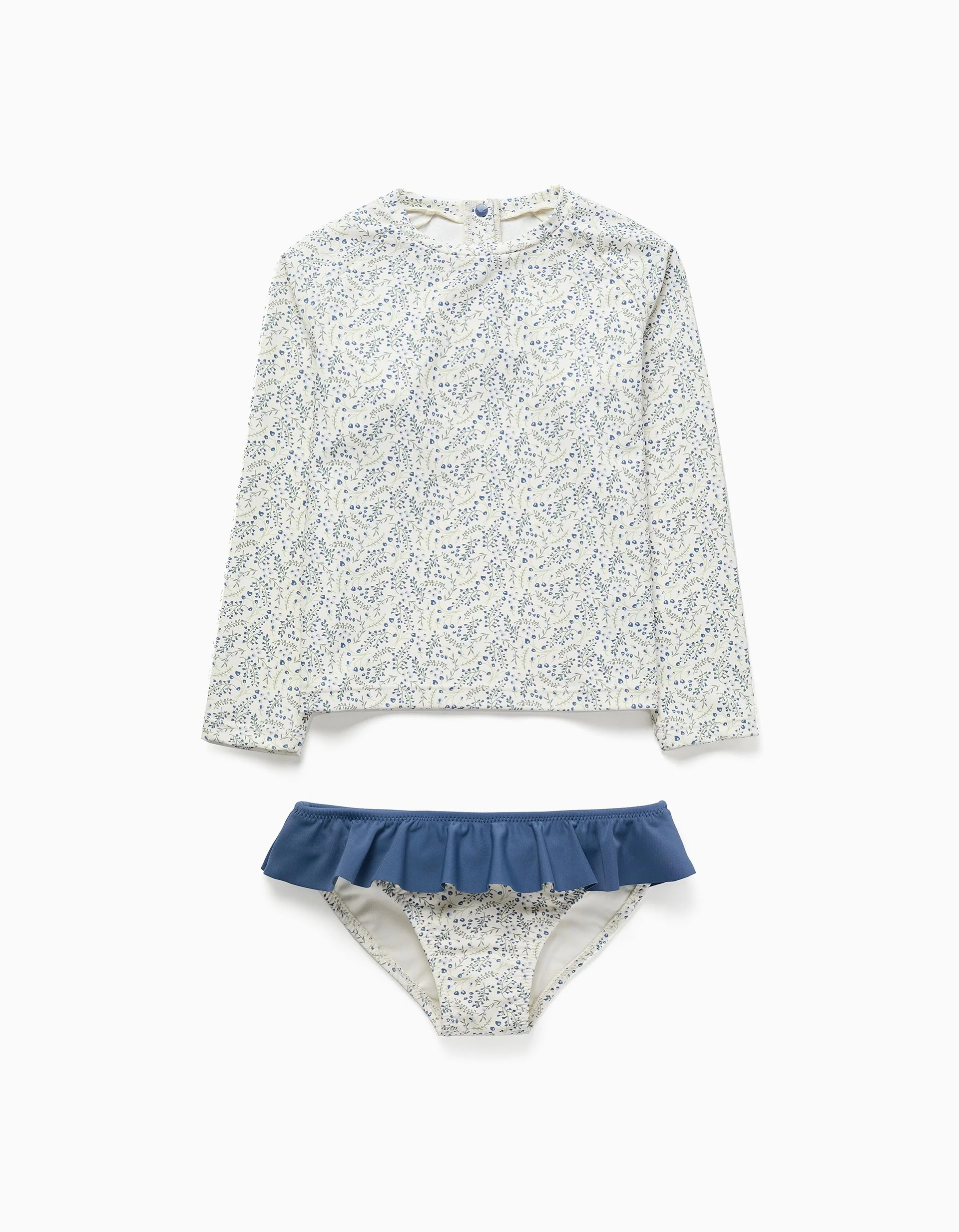 Swim set with UV 40+ protection You&Me for babies and girls, white/blue