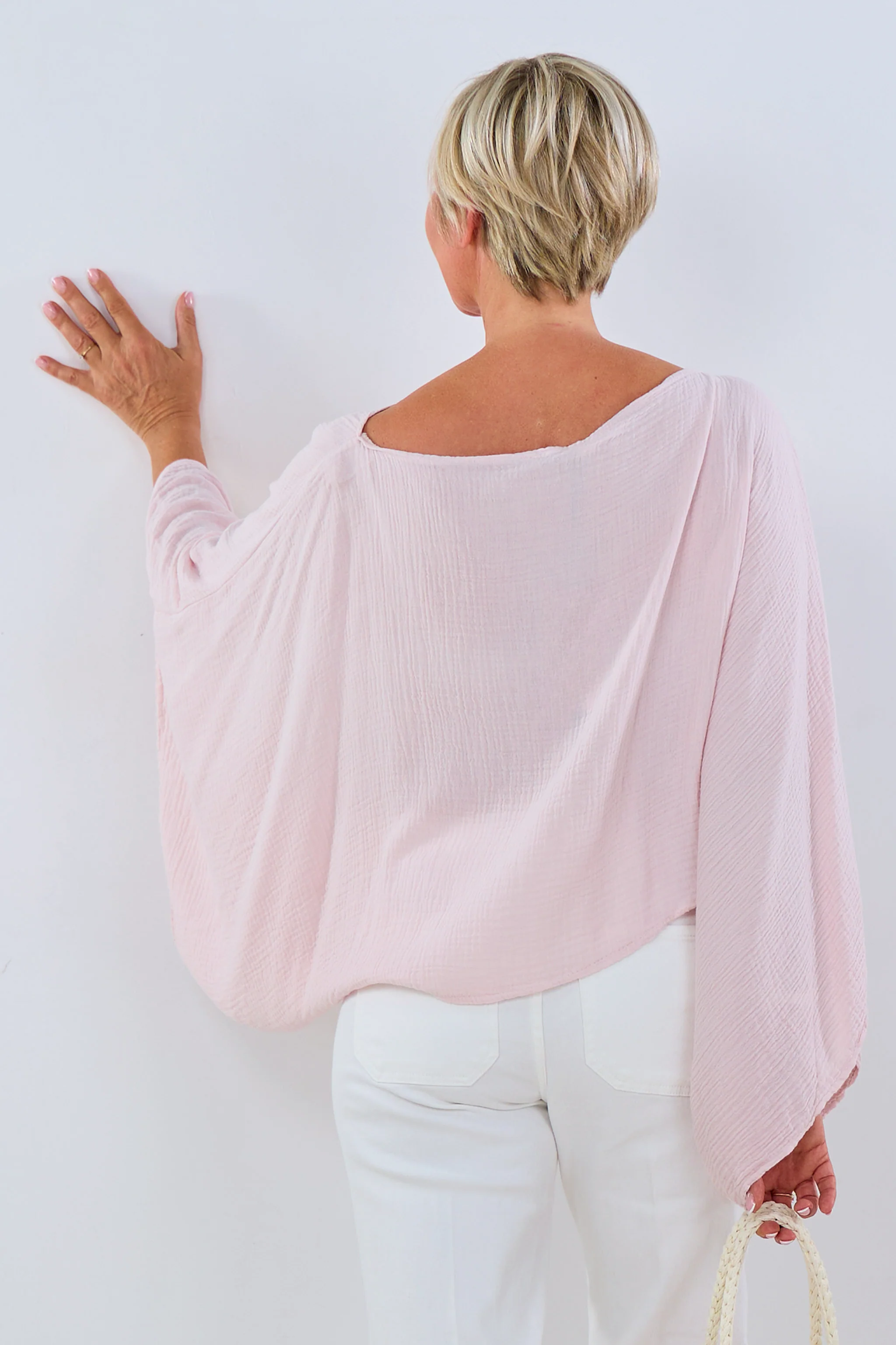 Musselin Poncho, altrosa