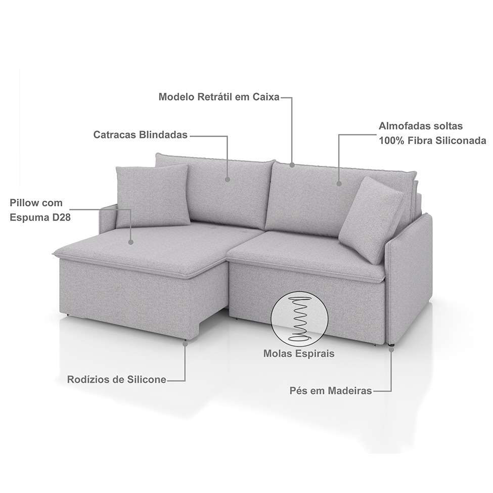 Sofá 2 Lugares Retrátil e Reclinável Stilo Linho Prata 154 cm em Promoção | Ofertas na Americanas