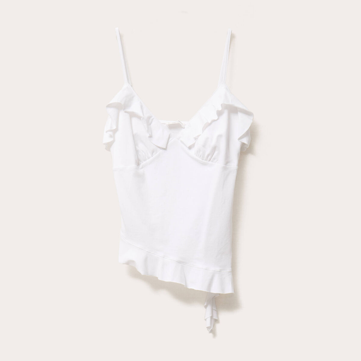 Débardeur asymétrique ecru femme